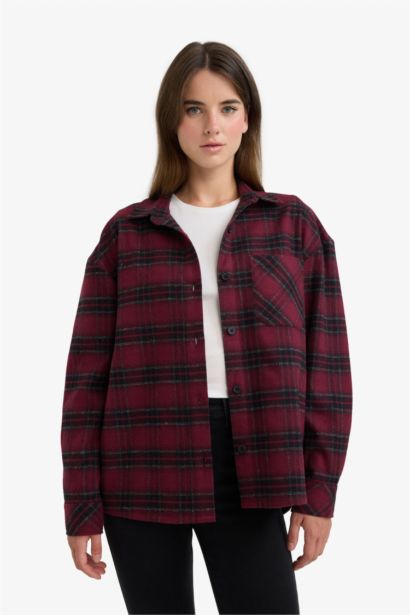 үлкен пішім чек Ұзын жеңді көйлек