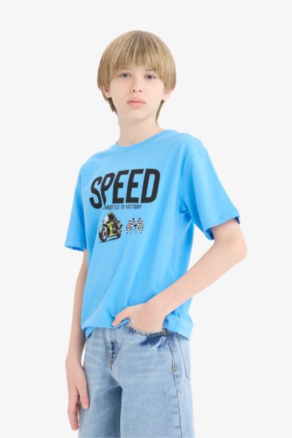 Boy Crew Neck Printed Short Sleeve T-Shirt