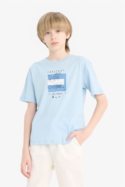 Boy Crew Neck Printed Short Sleeve T-Shirt