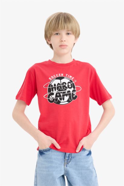 Boy Crew Neck Printed Short Sleeve T-Shirt