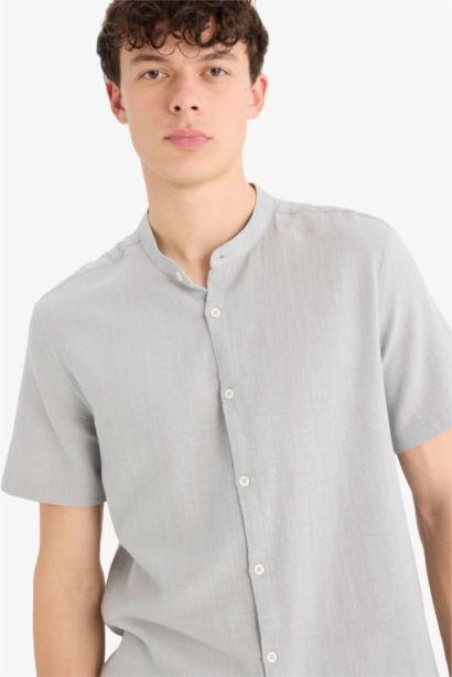 Regular Fit Polo Collar Cotton Shirt