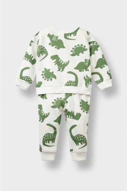 Baby Boy Dinosaur Printed Sweatshirt Sweatpants 2 Piece Set