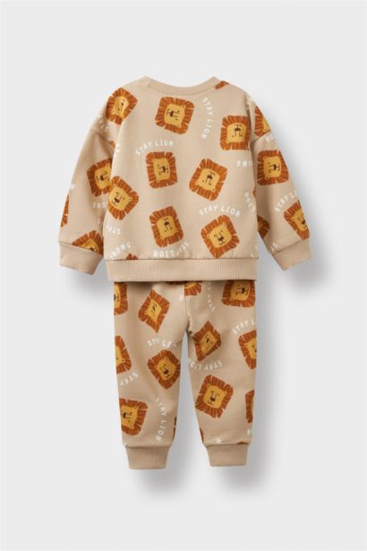 Baby Boy Patterned Sweatshirt Sweatpants 2 Piece Set