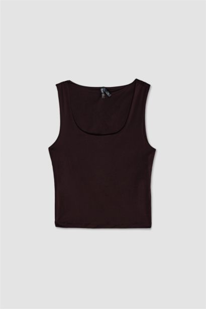 Slim Fit Basic Square Collar Tank Top