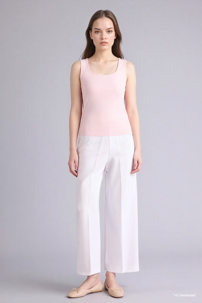 Slim Fit Basic Square Collar Tank Top
