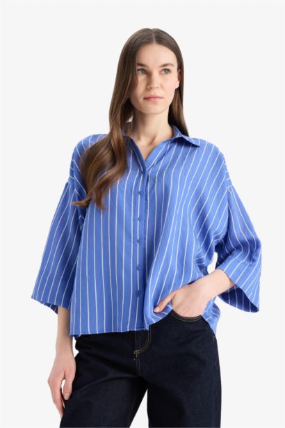 Regular Fit Shirt Collar Long Sleeve Shirt
