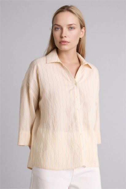 Çizgili Yarım Kollu Gömlek