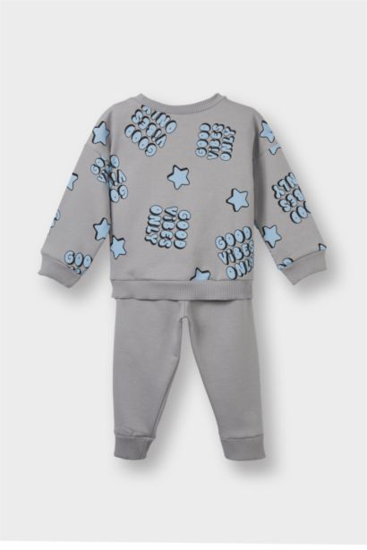 Baby Boy Patterned Sweatshirt Bottoms 2 Piece Set