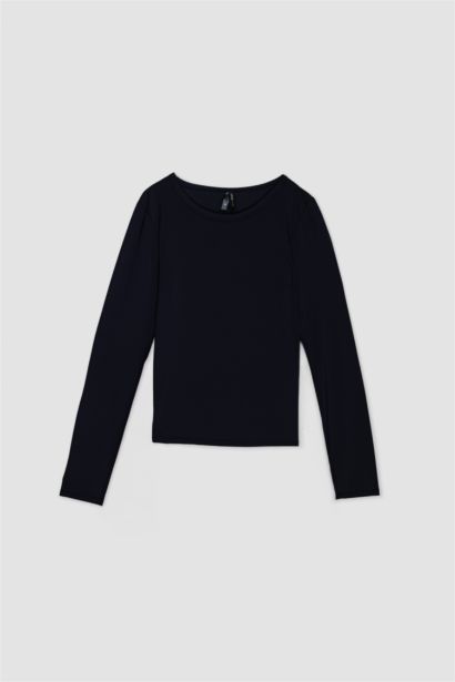 Slim Fit Crew Neck Basic Long Sleeve T-Shirt