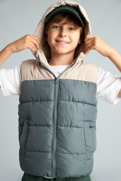 Boy Waterproof Hooded Fleece Lined Vest Boys