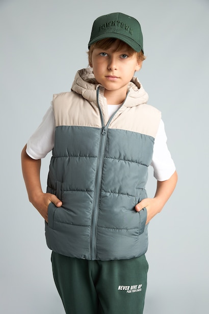 Boy Waterproof Hooded Fleece Lined Vest Boys