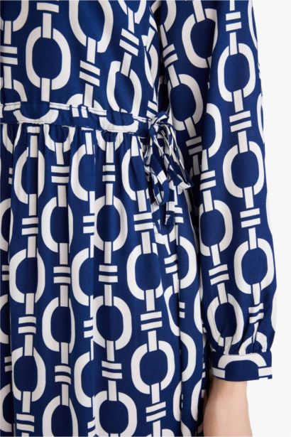 Regular Fit Printed Viscose Dress