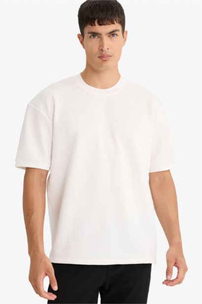 تيشيرت نص ردن اوفر سايز بياخة مستديرة