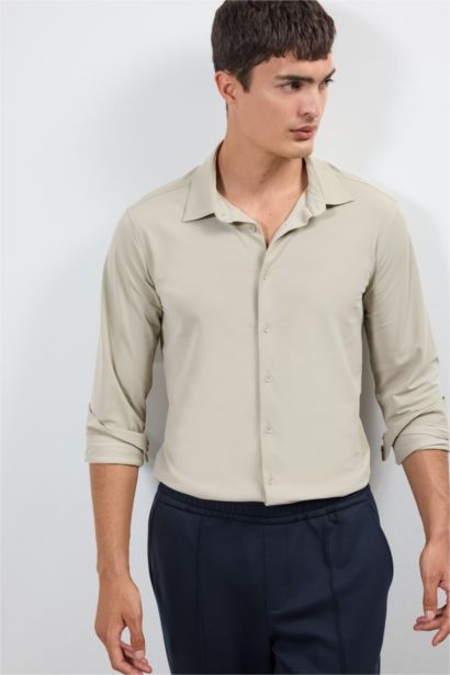 قميص ردن طويل بيكيه سليم فيت بياخة بولو