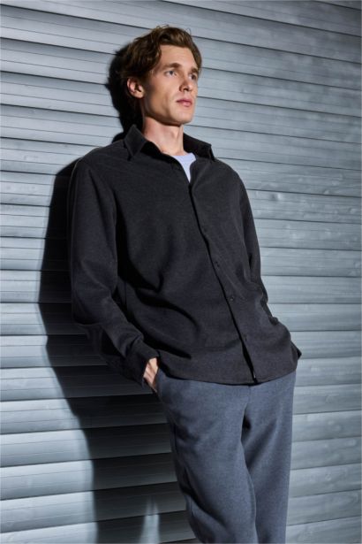 قميص بولو قصة عادية تويل