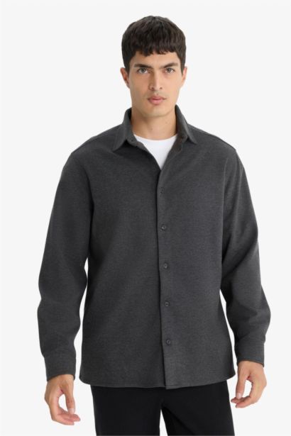 قميص بولو قصة عادية تويل