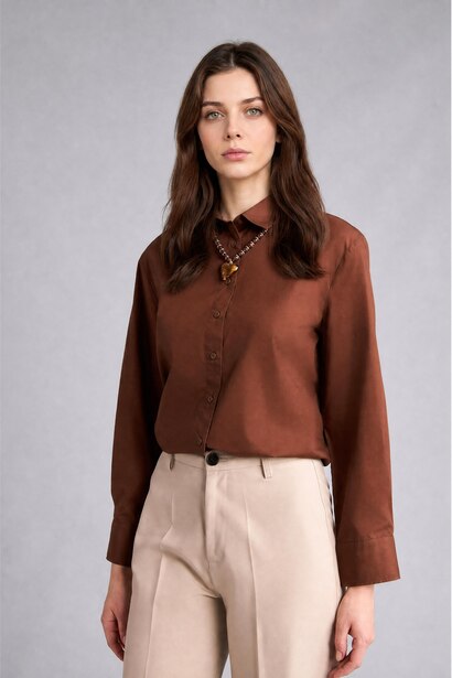 Relax Fit Poplin Long Sleeve Tunic