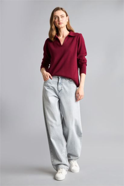 Regular Regular Fit Polo Collar Pullover