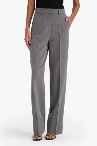 High Waist Straight Fit Trousers