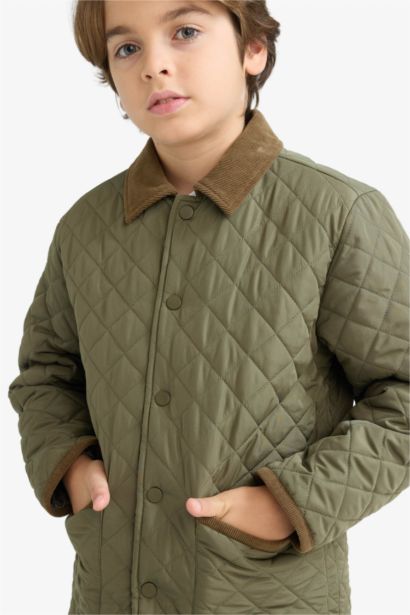 Su Geçirmez Polo Yaka Pelüş Astar Mont Erkek Çocuk