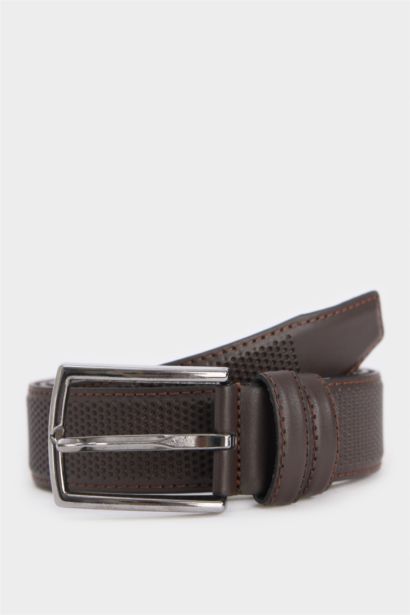 Ceinture en simili cuir avec boucle rectangulaire pour homme