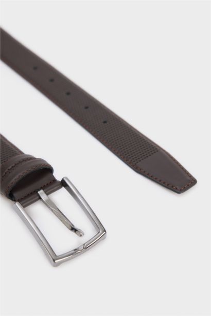 Ceinture en simili cuir avec boucle rectangulaire pour homme
