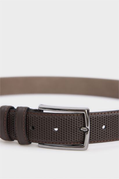 Ceinture en simili cuir avec boucle rectangulaire pour homme