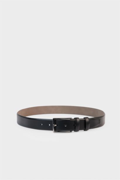 Ceinture en similicuir à boucle rectangulaire pour homme