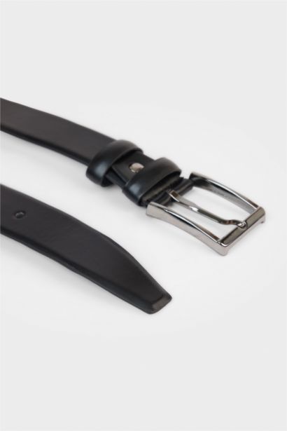 Ceinture en similicuir à boucle rectangulaire pour homme