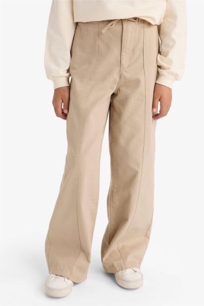 Girl Wide Leg Cotton Trousers