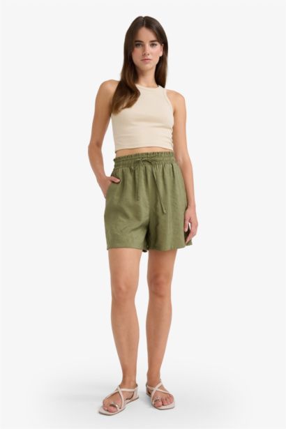 modal High Waist Regular Hem Shorts