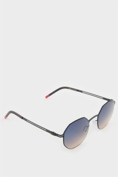 Erkek Altıgen Metal Çerçeve Degrade Cam UV Güneş Gözlüğü