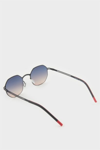 Erkek Altıgen Metal Çerçeve Degrade Cam UV Güneş Gözlüğü