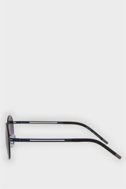 Erkek Yuvarlak Füme Metal Çerçeve Füme Cam UV Güneş Gözlüğü