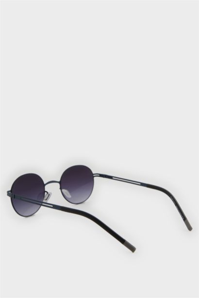 Erkek Yuvarlak Füme Metal Çerçeve Füme Cam UV Güneş Gözlüğü