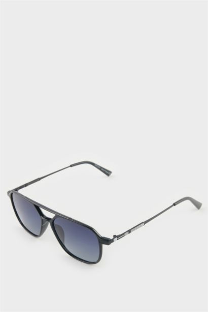 Erkek Oval Büyük Siyah Plastik Çerçeve Siyah Cam Polarize Güneş Gözlüğü