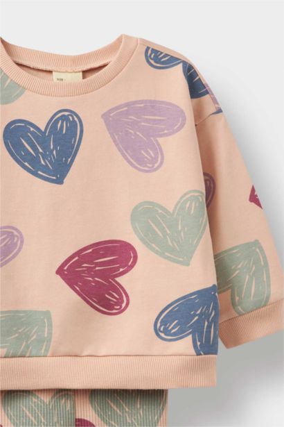 Baby Girl Heart Pattern 2 Piece Set