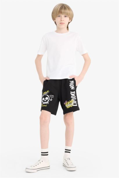 Boy Elastic Waist Printed Shorts