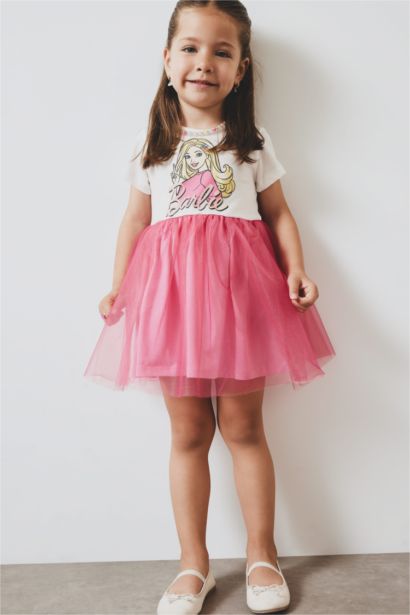 Baby Girl Barbie Short Sleeve Tulle Dress