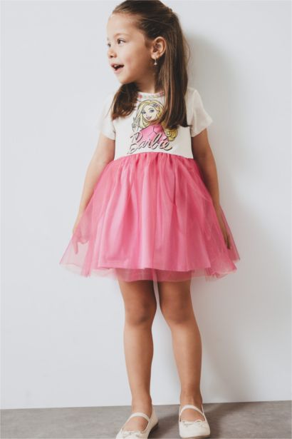 Baby Girl Barbie Short Sleeve Tulle Dress