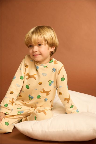 Baby Boy Animal Print Long Sleeve 2 Piece Pajama Set