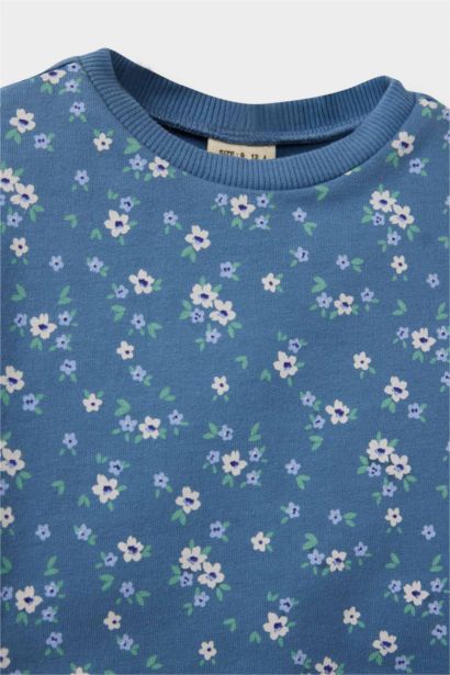 Baby Girl Floral Patterned Sweatshirt Leggings 2 Piece Set