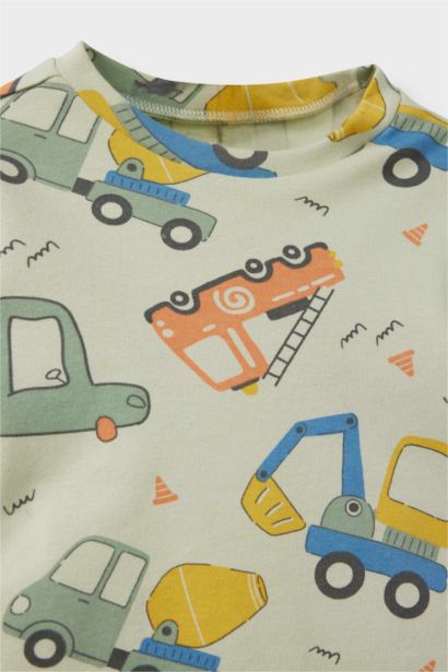 Baby Boy Vehicle Printed Top Bottoms 2 Piece Pajama Set