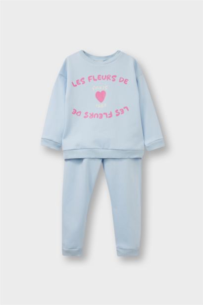 Baby Girl Slogan Printed Thin Fabric Soft Lining 2 Piece Set