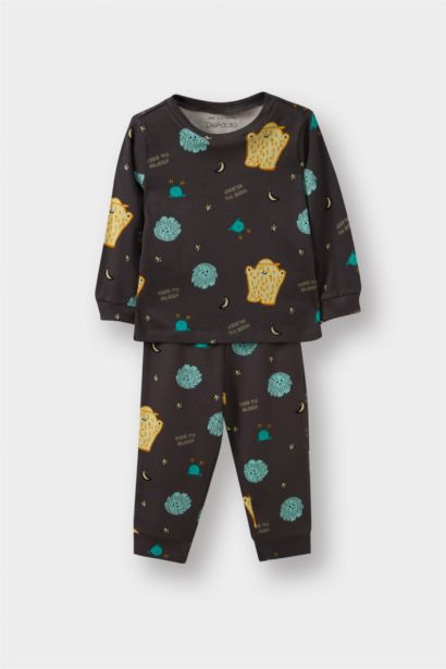 Baby Boy Space Print Top Bottoms 2 Piece Pajama Set