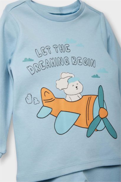 Baby Boy Vehicle Print Top Bottom 4 Piece Pajama Set