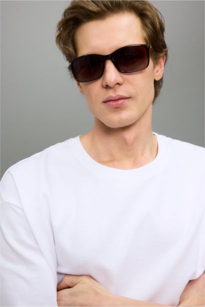 Erkek Klasik Kahve Plastik Çerçeve Kahve Cam Polarize Güneş Gözlüğü