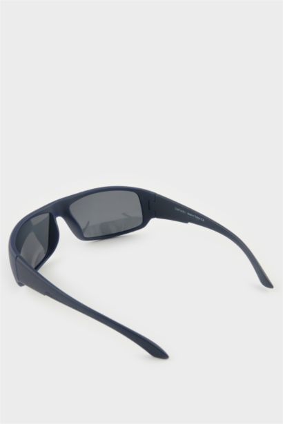 Erkek Oval Mavi Plastik Çerçeve Mavi Cam Polarize Güneş Gözlüğü