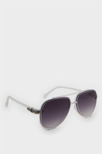 Erkek Oval Plastik Şeffaf Çerçeve Şeffaf Cam UV Güneş Gözlüğü