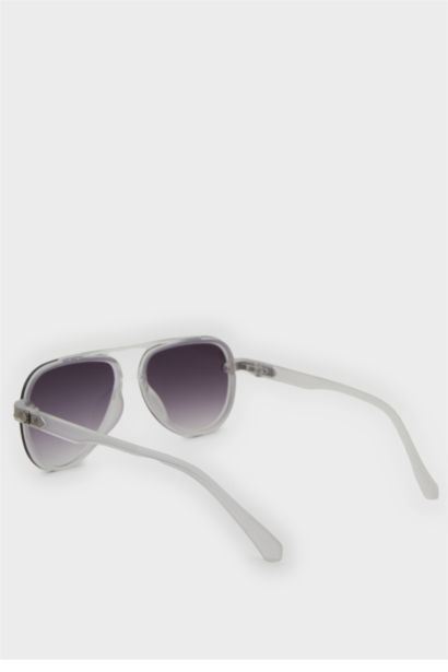 Erkek Oval Plastik Şeffaf Çerçeve Şeffaf Cam UV Güneş Gözlüğü